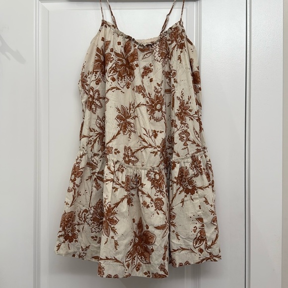 Abercrombie & Fitch Brown Floral Trapeze Mini Dress | Size Medium - Picture 2 of 7